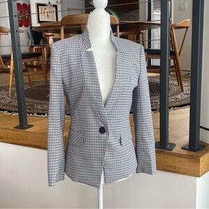 Veronica Beard Blue and White Checkered Blazer